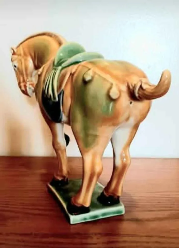 Vtg Chinese Imperial Tang Sancai Hand Crafted Horse image indicator(6)