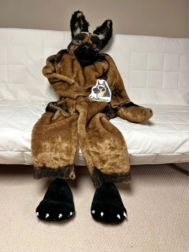 Fur Suit Dog Costume - Adult Size Medium