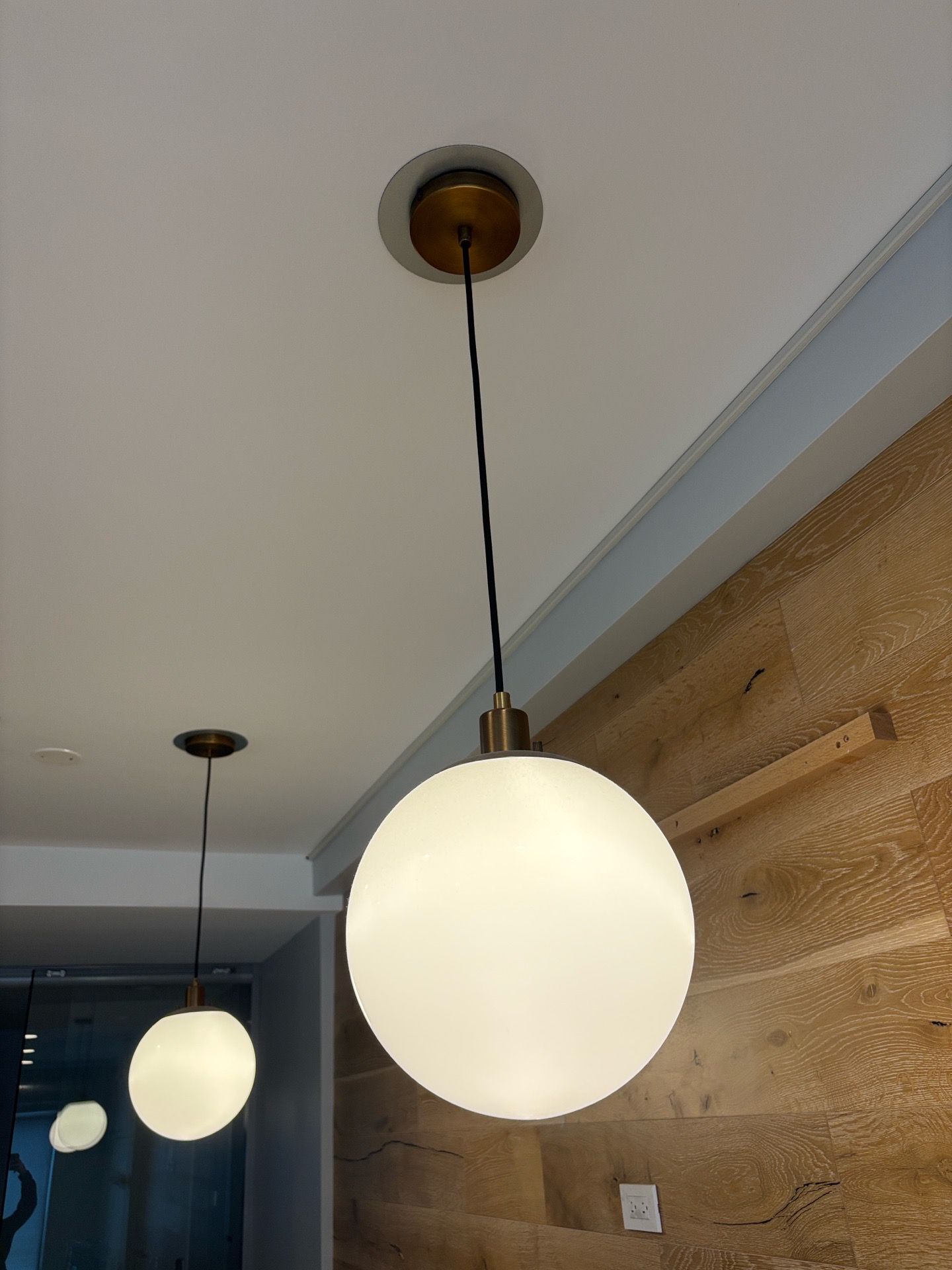 (2) Globe Pendant Lights - photo 2