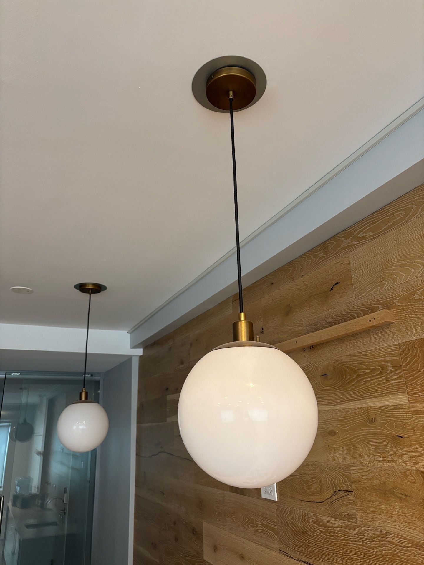 (2) Globe Pendant Lights - photo 3