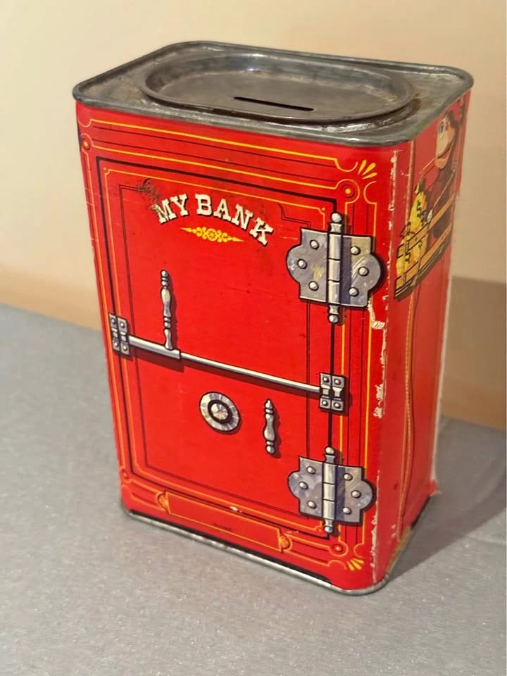 Vintage Nestle Quik Tin Promotional Coin Bank
