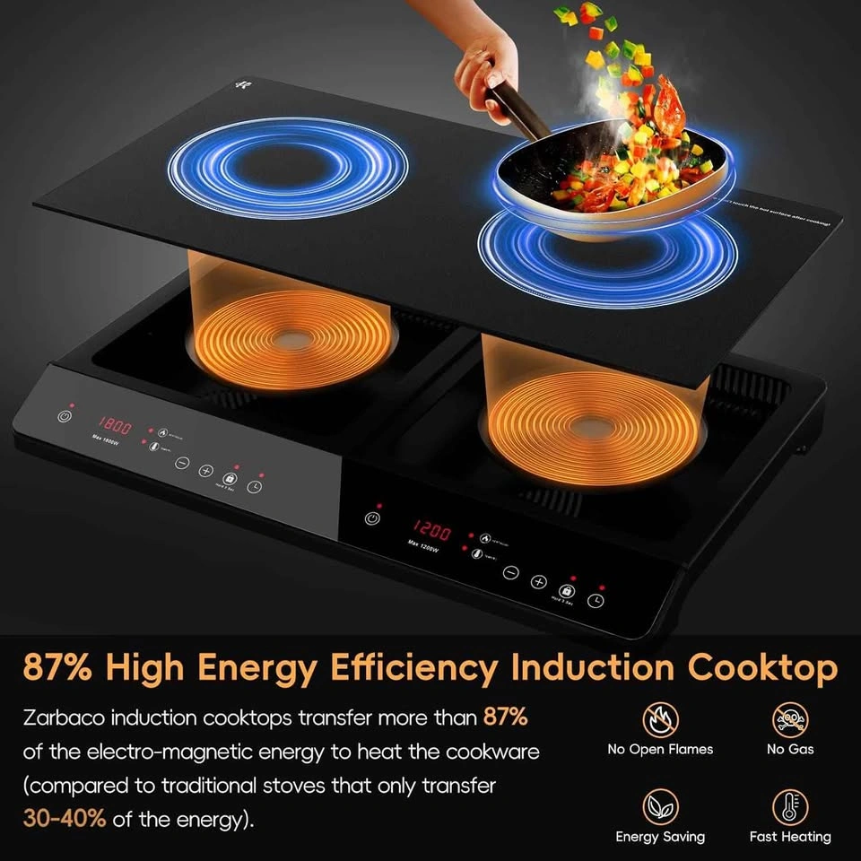 Portable Dual-Burner Induction Cooktop (1800W/1200W) - photo 4