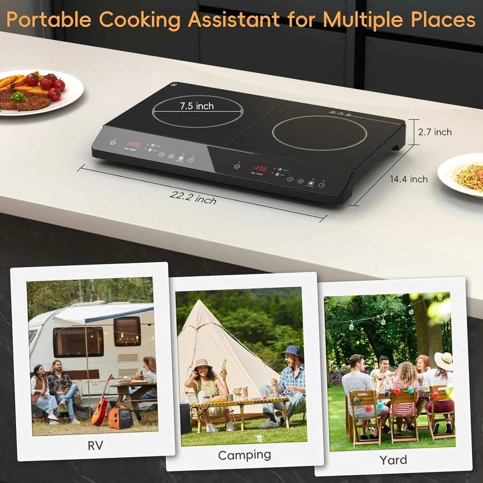 Portable Dual-Burner Induction Cooktop (1800W/1200W) - photo 5