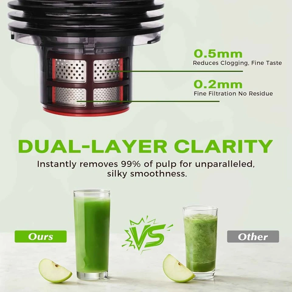 YOYDS Cold Press Juicer, 5.3" Wide Chute, Slow Masticating - photo 3