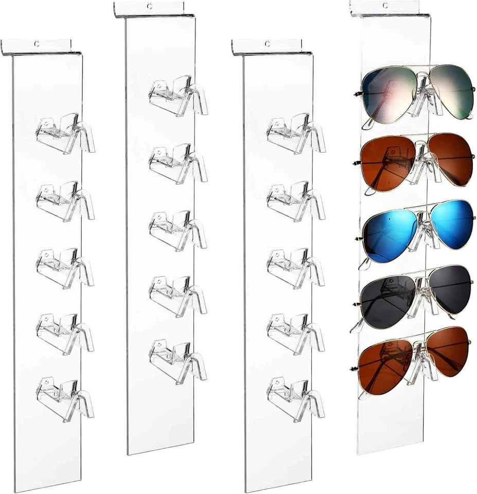 Suzile 4-Piece 5-Tier Acrylic Slatwall Sunglasses Holder (Clear)