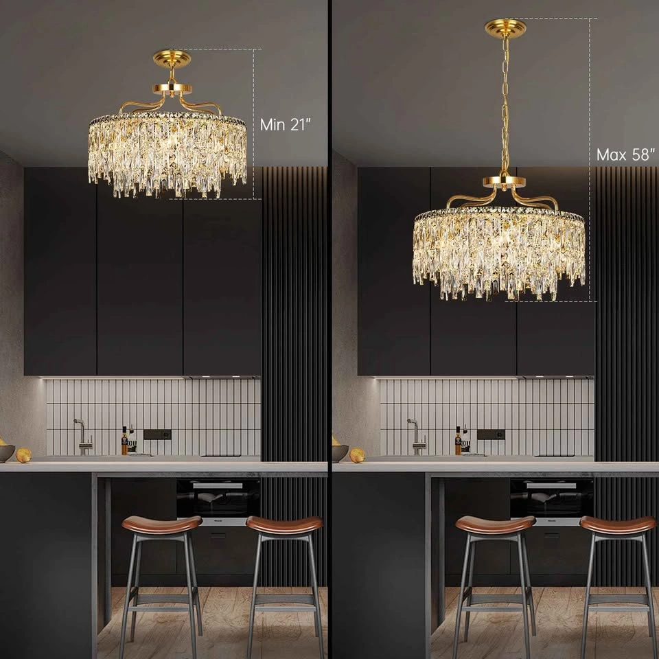 Modern Gold Crystal Chandelier - 8 Light D24 - photo 4