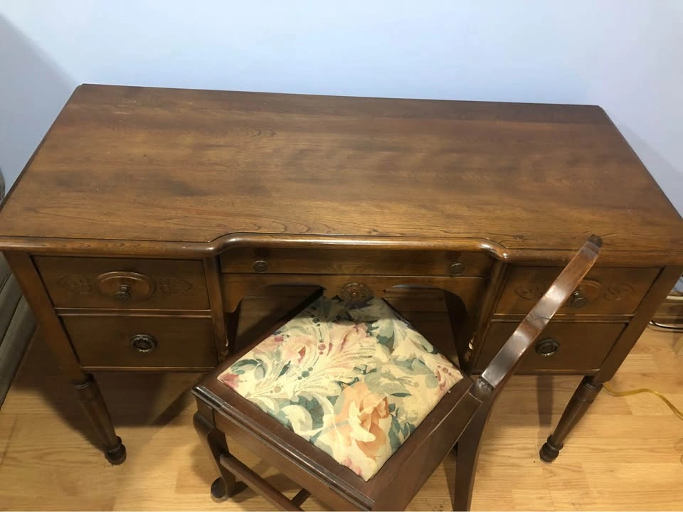Antique Desk and Chair Set - photo 3