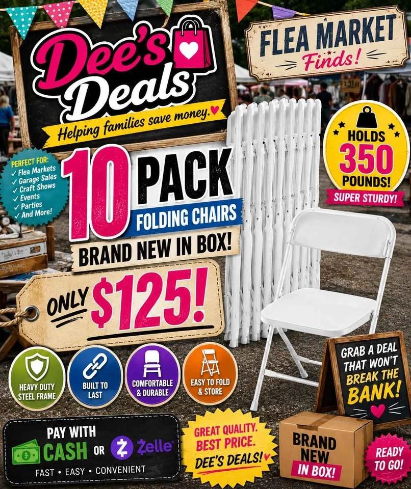 10 Pack Heavy Duty Folding Chairs - Brand New in Box! - photo 3
