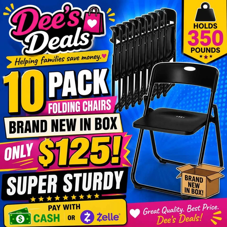 10 Pack Heavy Duty Folding Chairs - BRAND NEW IN BOX - photo 2