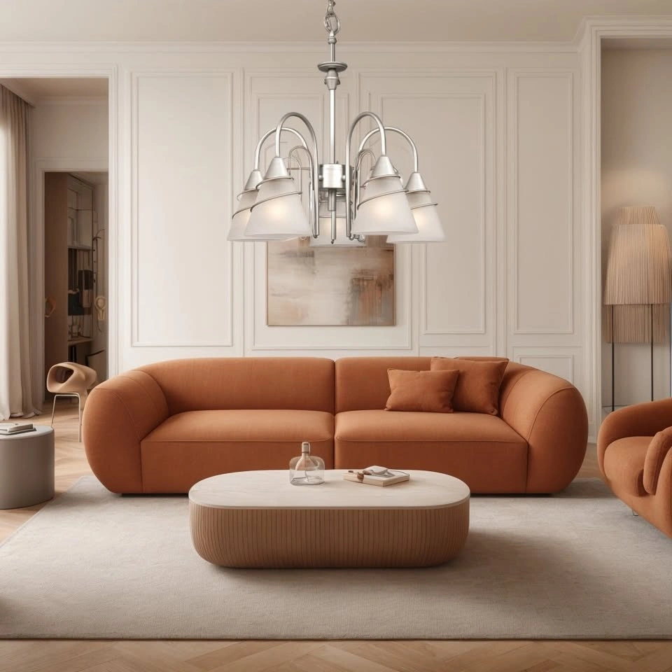 5-light Chandelier with Frosted Glass - photo 2