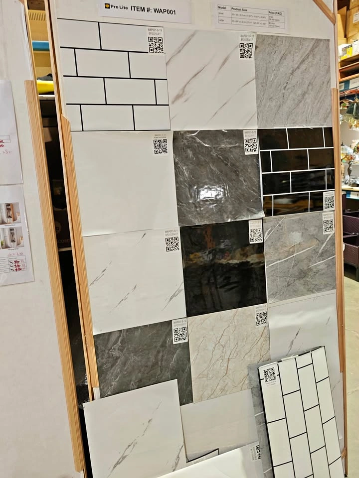 PVC Peel and Stick Marble Look Tiles for Backsplash