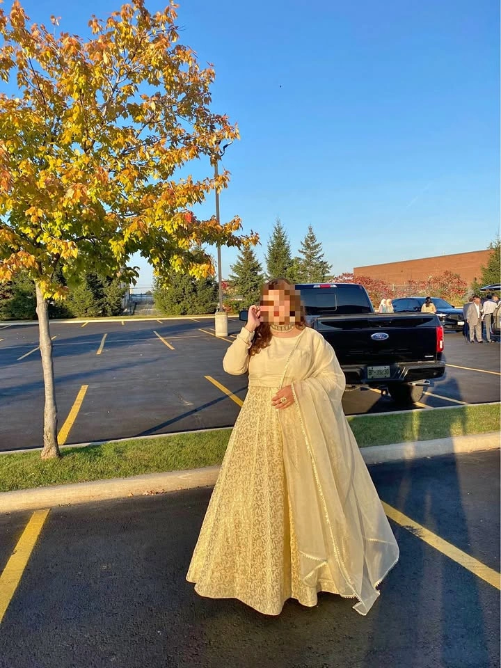 Cream Gold Pakistani Outfit