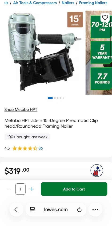 Metabo HPT 3-1/2 Inch Coil Framing Nailer - photo 4