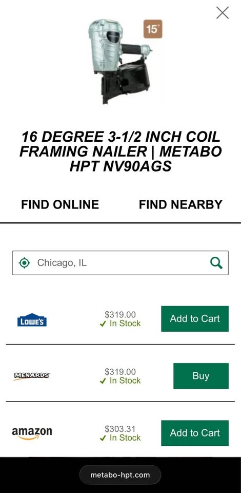 Metabo HPT 3-1/2 Inch Coil Framing Nailer - photo 5