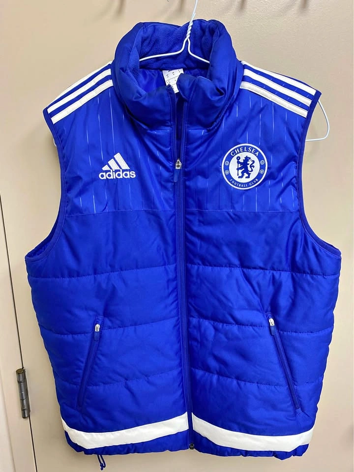 ADIDAS CHELSEA FC SOCCER 2015-16 PUFFER VEST TRAINING Mens SIZE