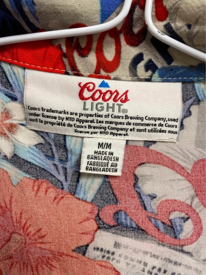 Coors Light Hawaiian Shirt Mens Size Medium Beer Button Down - photo 2