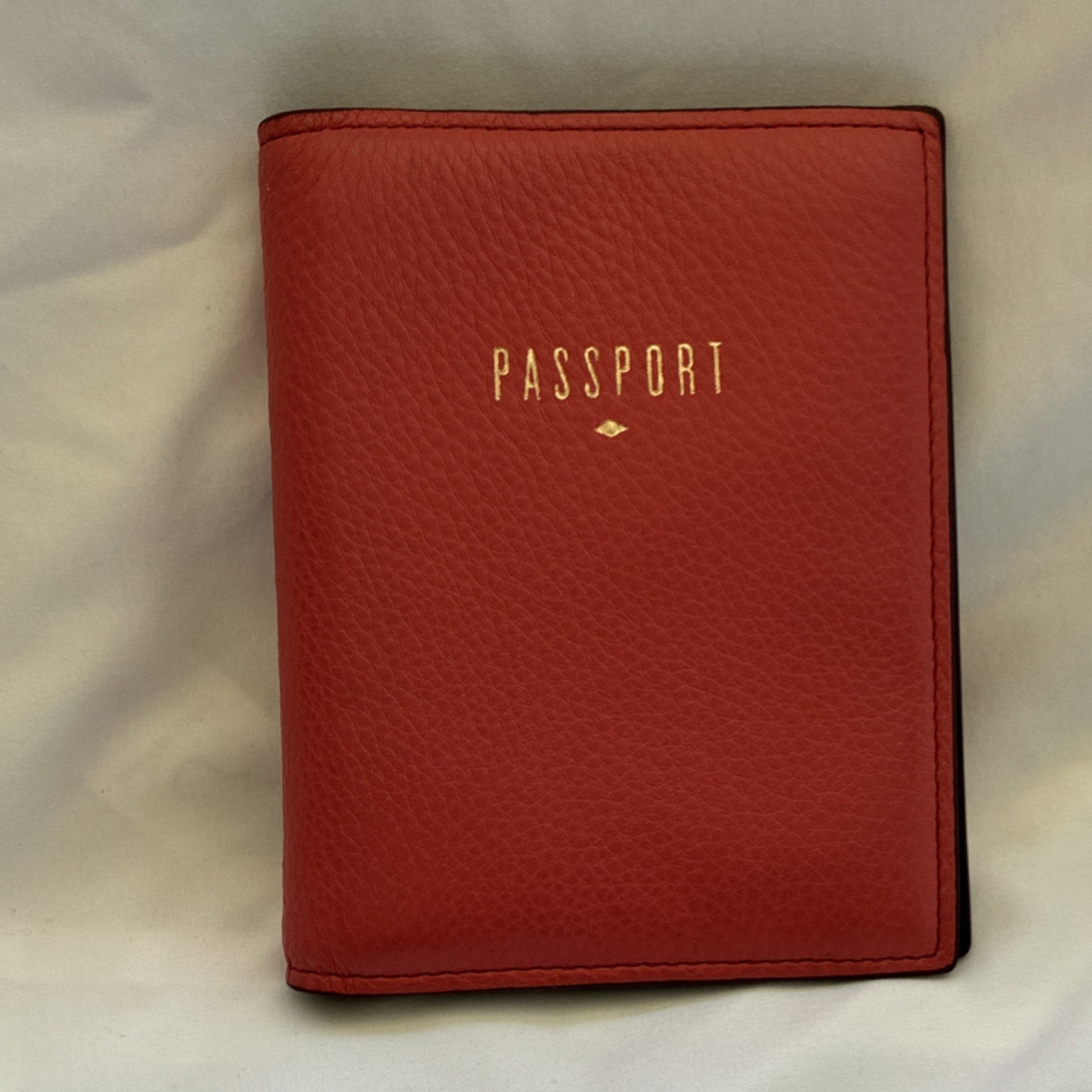 Fossil Pink Leather Passport Holder Wallet Organizer