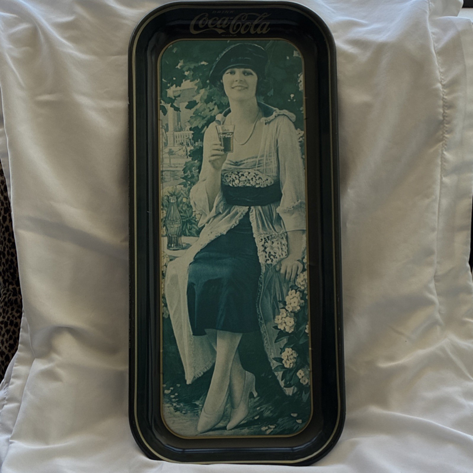 Coca-Cola Advertising Tray 1973 Black Blue White Reproduction