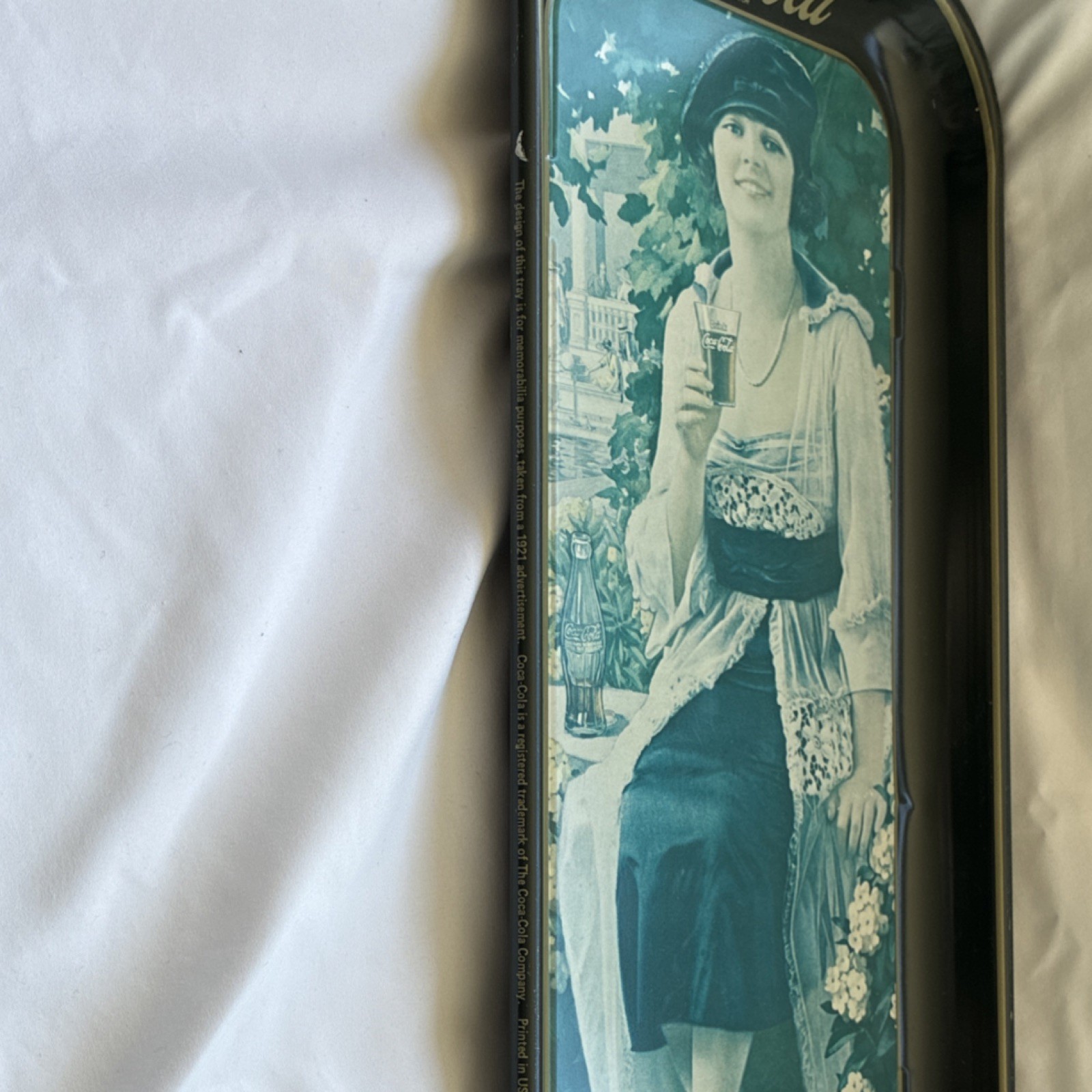 Coca-Cola Advertising Tray 1973 Black Blue White Reproduction - photo 2