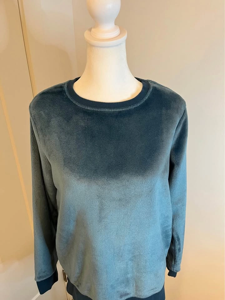 GAIAM Plush Crewneck Sweater - Teal Blue - Size S - photo 2