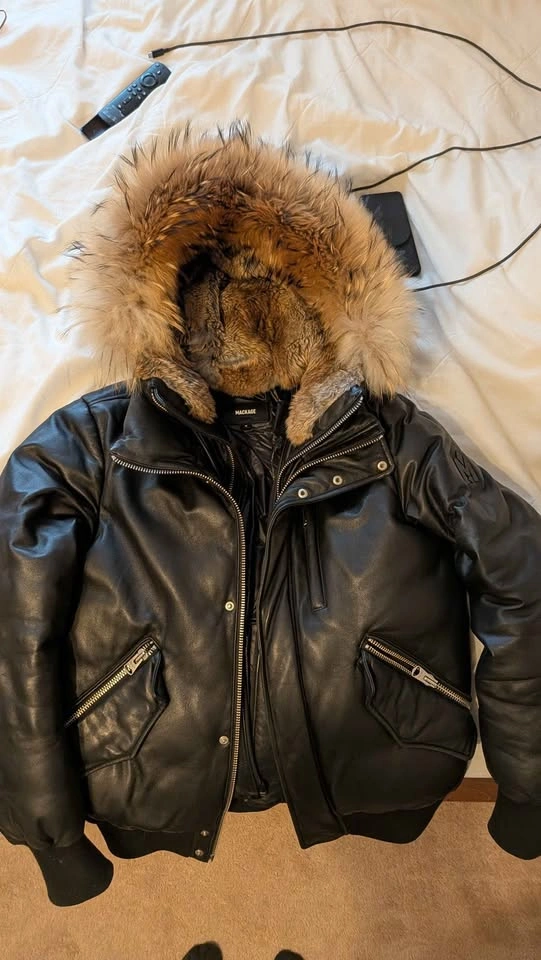 ONE DAY ONLY. Mackage Leather Bomber Jacket. Size 36. Down + Fur - photo 4