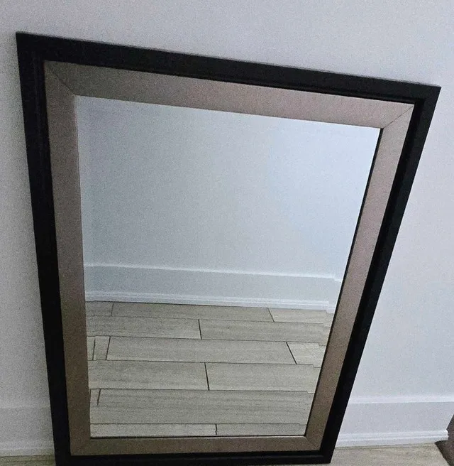 Mirror with black and gold/brass frame - photo 2