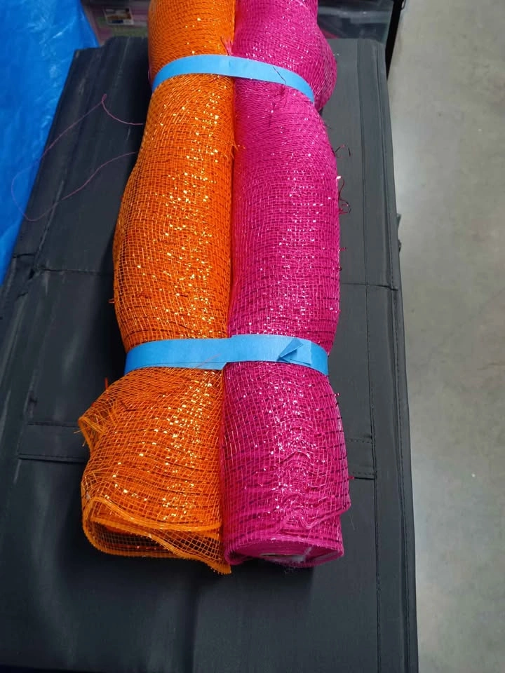 Sparkly Orange & Pink Deco Mesh Rolls - photo 2