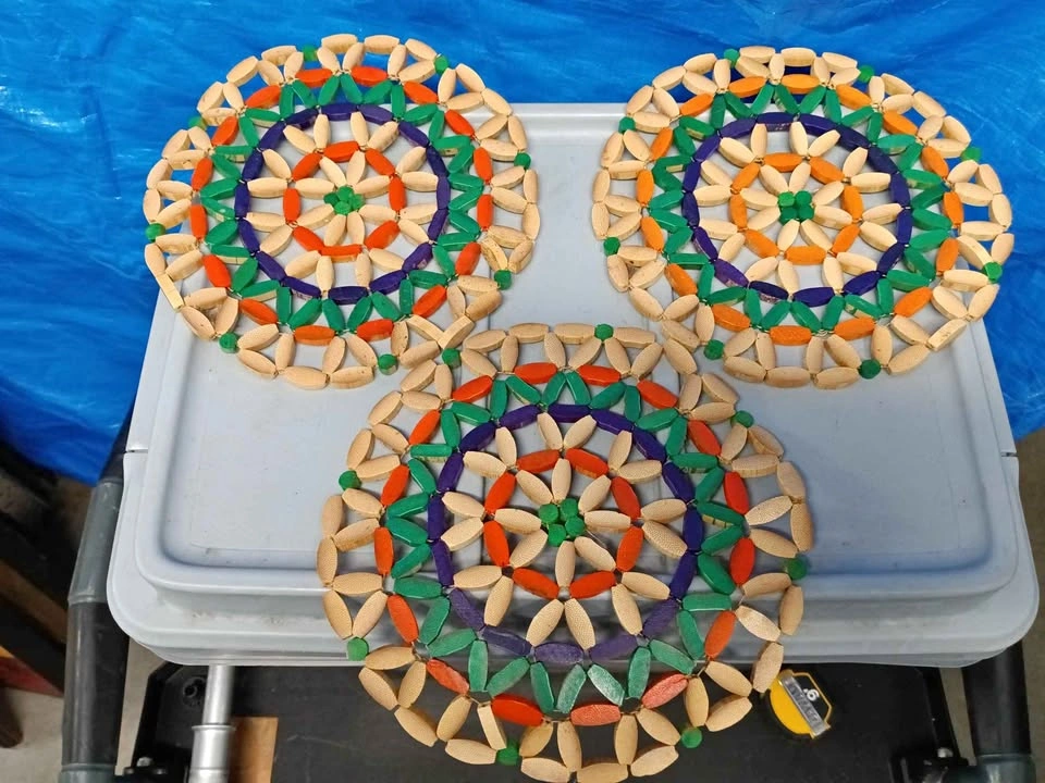Colorful Wood Bead Trivets Set of 3