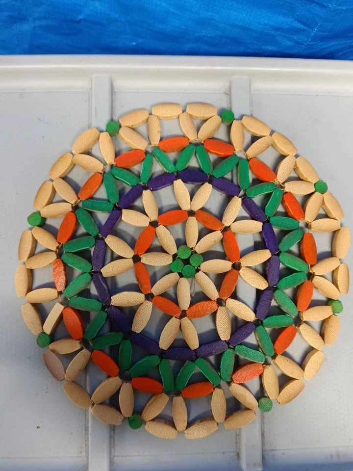 Colorful Wood Bead Trivets Set of 3 - photo 2