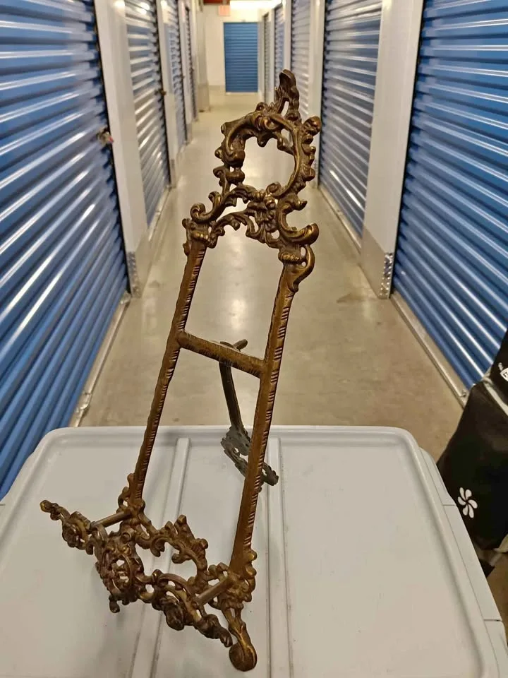 Vintage Ornate Bronze Display Easel 14"x6.5"