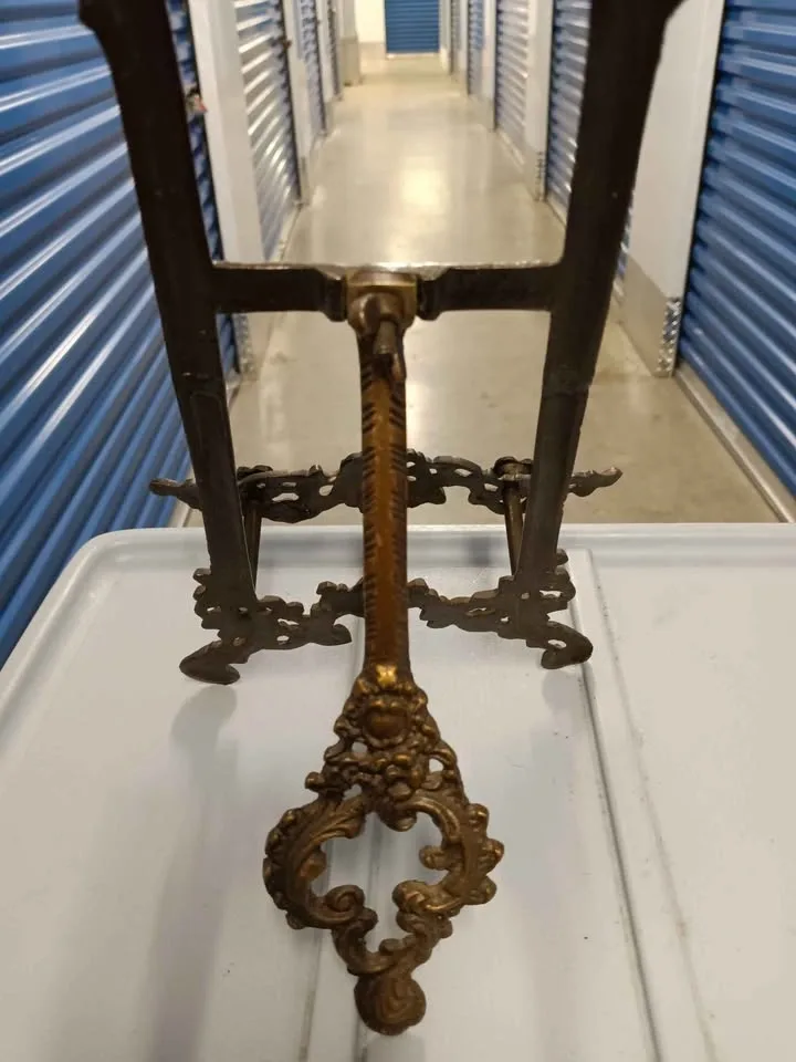 Vintage Ornate Bronze Display Easel 14"x6.5" - photo 3