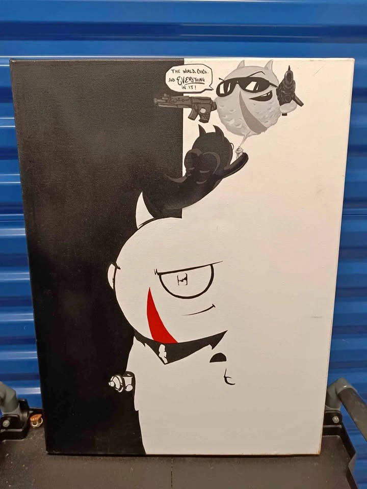 24"x18" Scarface Cartoon Painting
