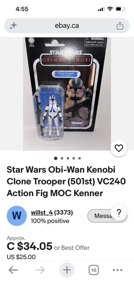 Star Wars Obi-Wan Kenobi Clone Trooper 501st Legion Figure - photo 3