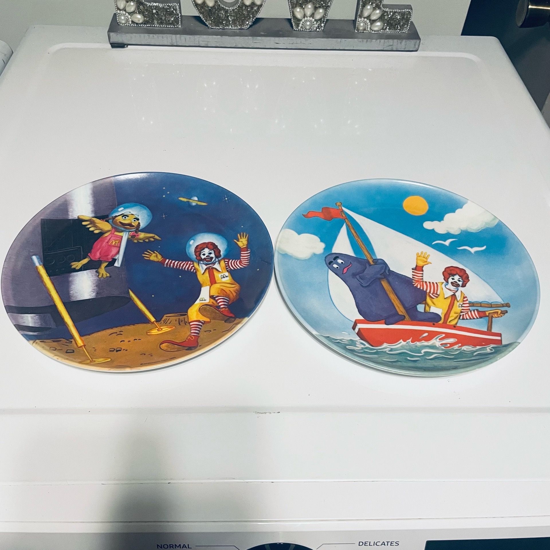 Two 9 inch Vintage McDonald’s Plastic plates.