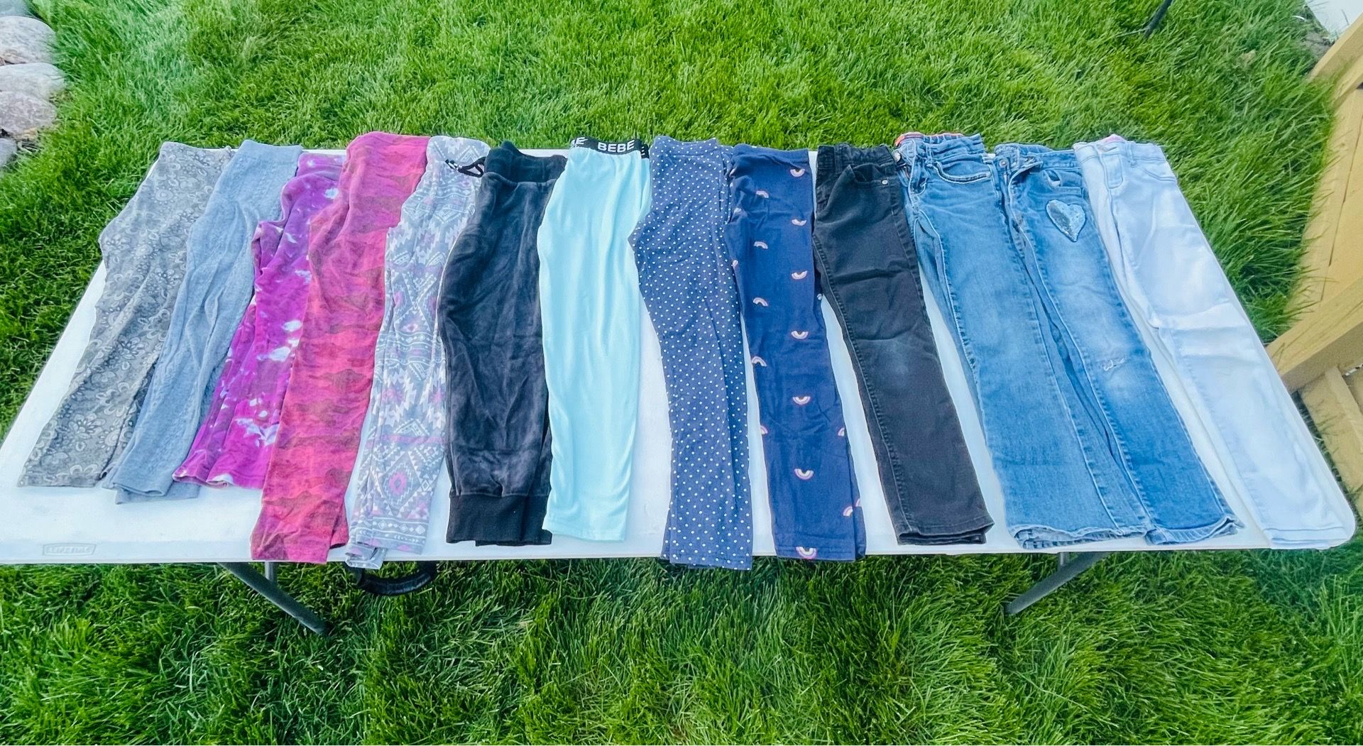 Bundle of girl leggings/jeans size 7-10