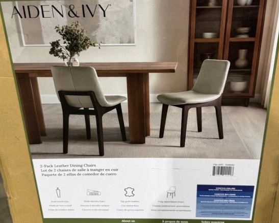 Leather Dining Room Chairs - set/2