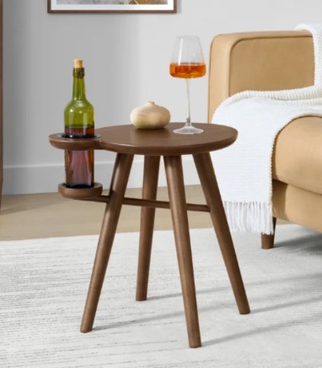 Wine Holder Side Table Dark Brown