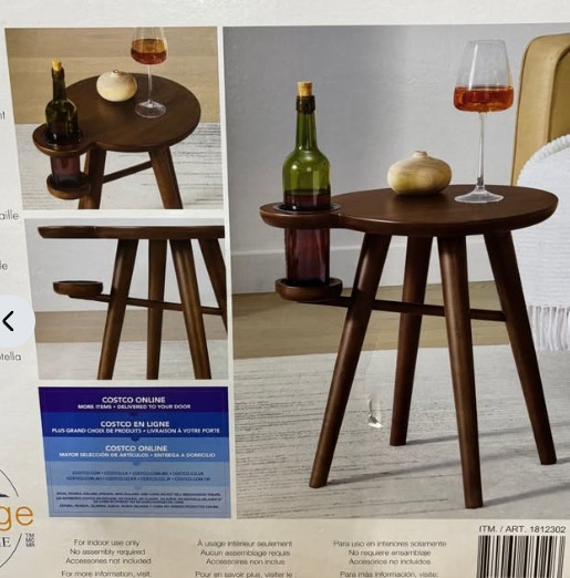 Wine Holder Side Table Dark Brown - photo 2