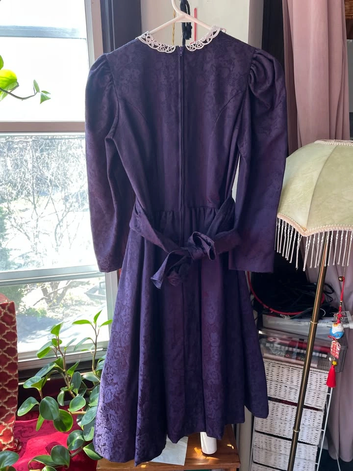 Lace-Collar Violet Dress, size S - photo 4