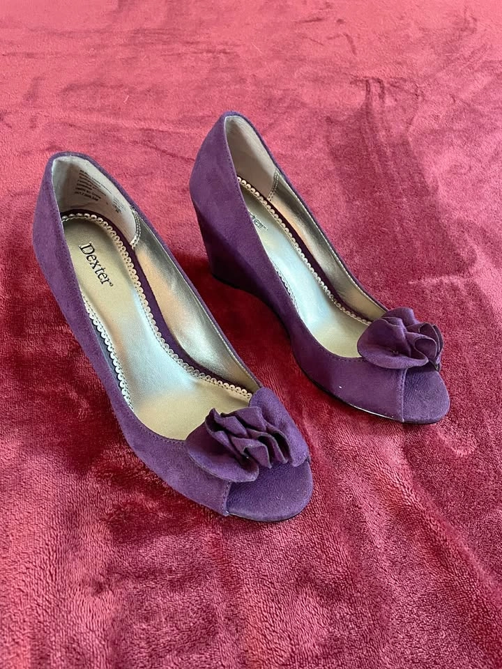 Purple Wedge Heels, size 7.5