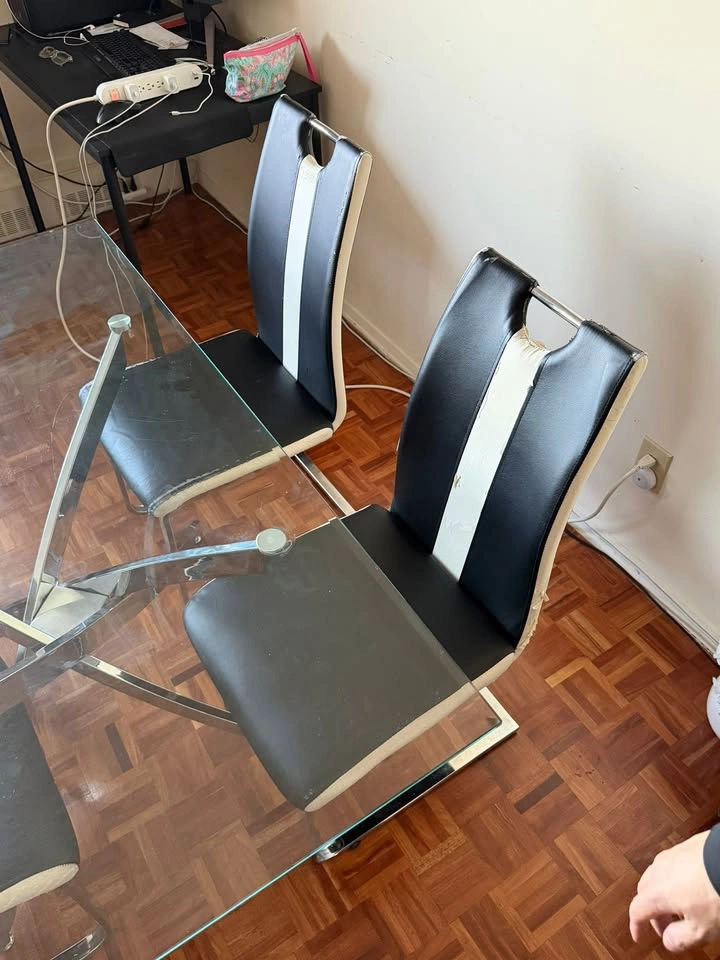 Dining Table Set (Rectangle glass table + 4 chairs) - photo 4