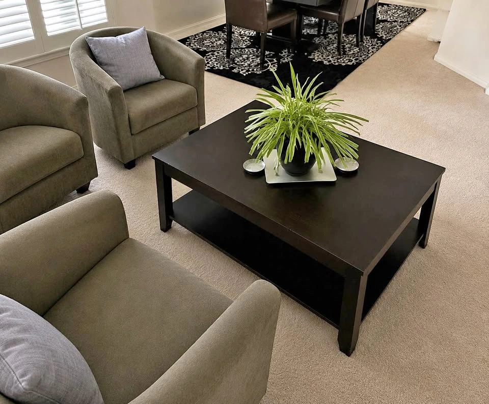 Espresso Coffee Table with Storage Shelf – 47.5"