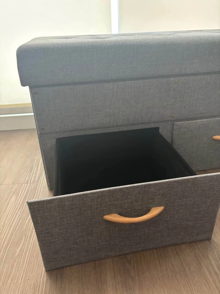 Storage Ottoman Bench with Drawers - photo 2