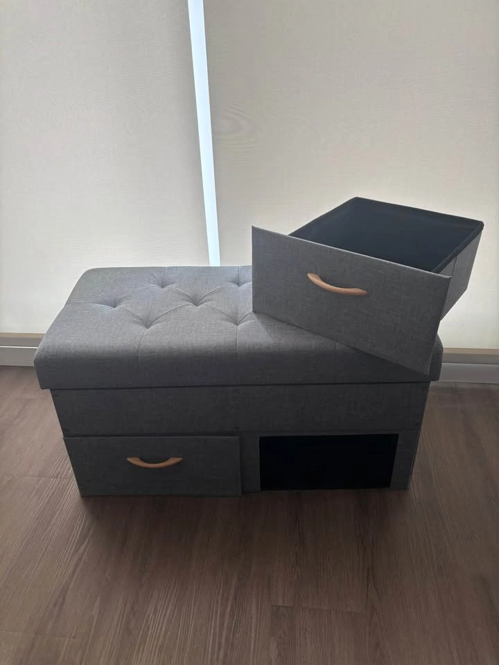 Storage Ottoman Bench with Drawers - photo 3