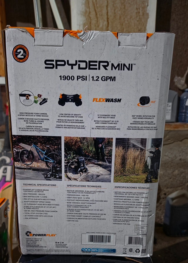 New 1900 PSI Electric Pressure Washer with Foam Can - photo 2