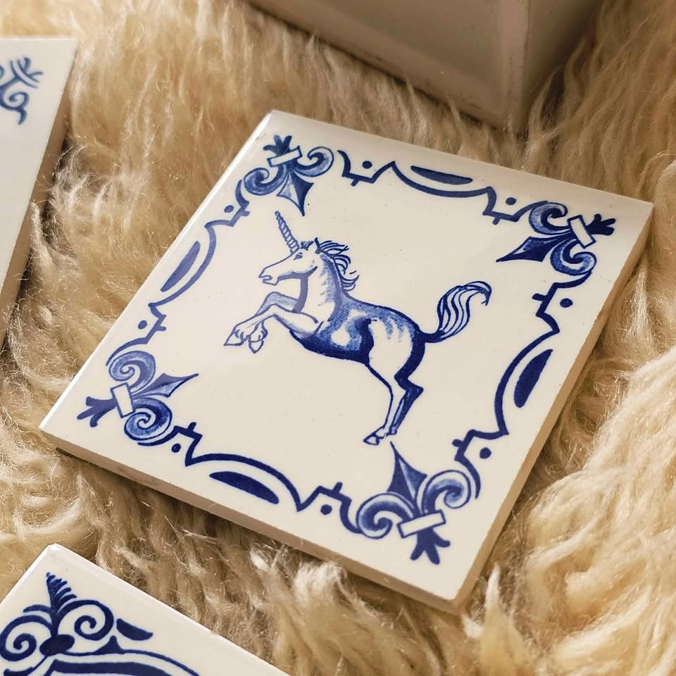 Vintage Unicorn Delft Holland Coaster Set - photo 5