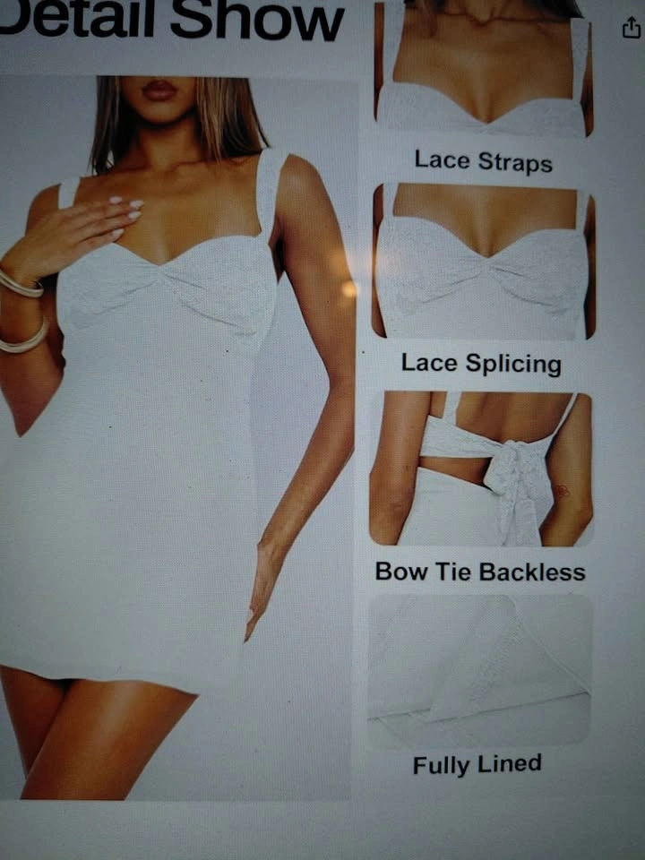 WHITE MINI DRESS - photo 3