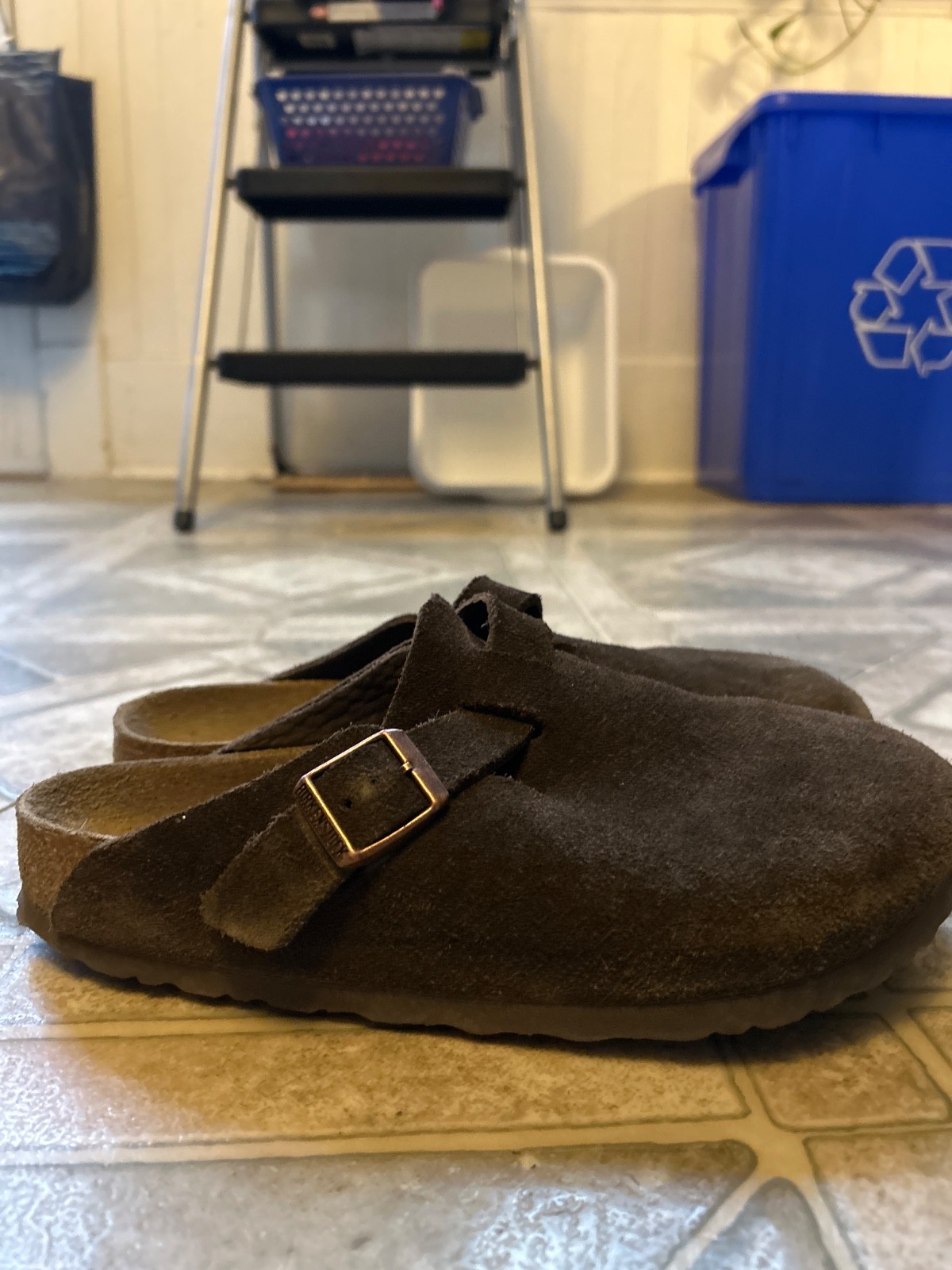 Women's Birkenstock Boston Clogs Size 39 - Brown Leather