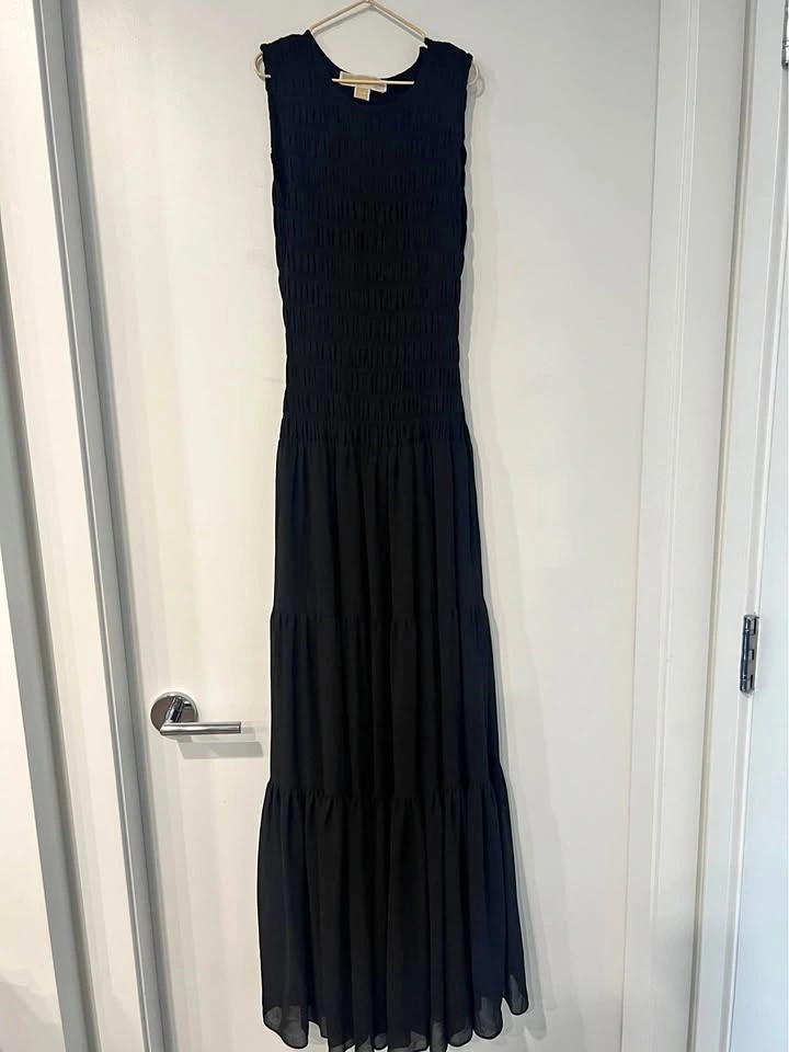 Patterned Bodycon Dress with Ruched Detail - Size XS