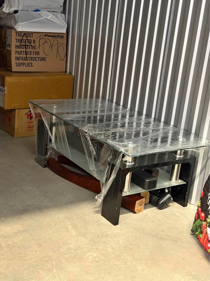 Glass top coffee table
